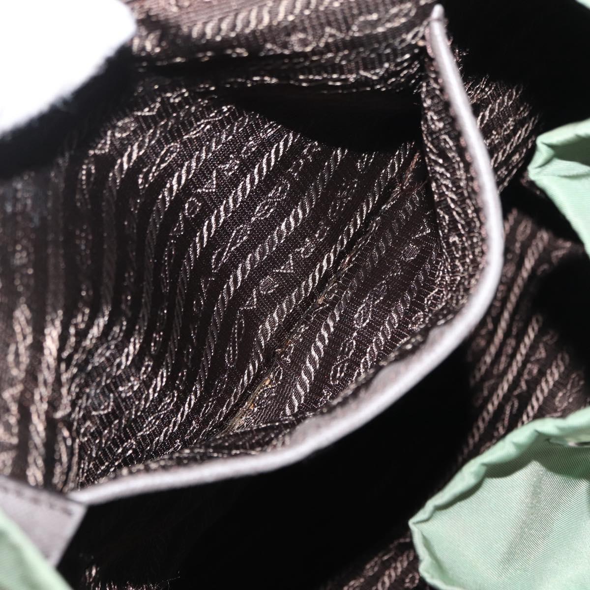 PRADA Backpack Nylon Green Silver Auth 163851