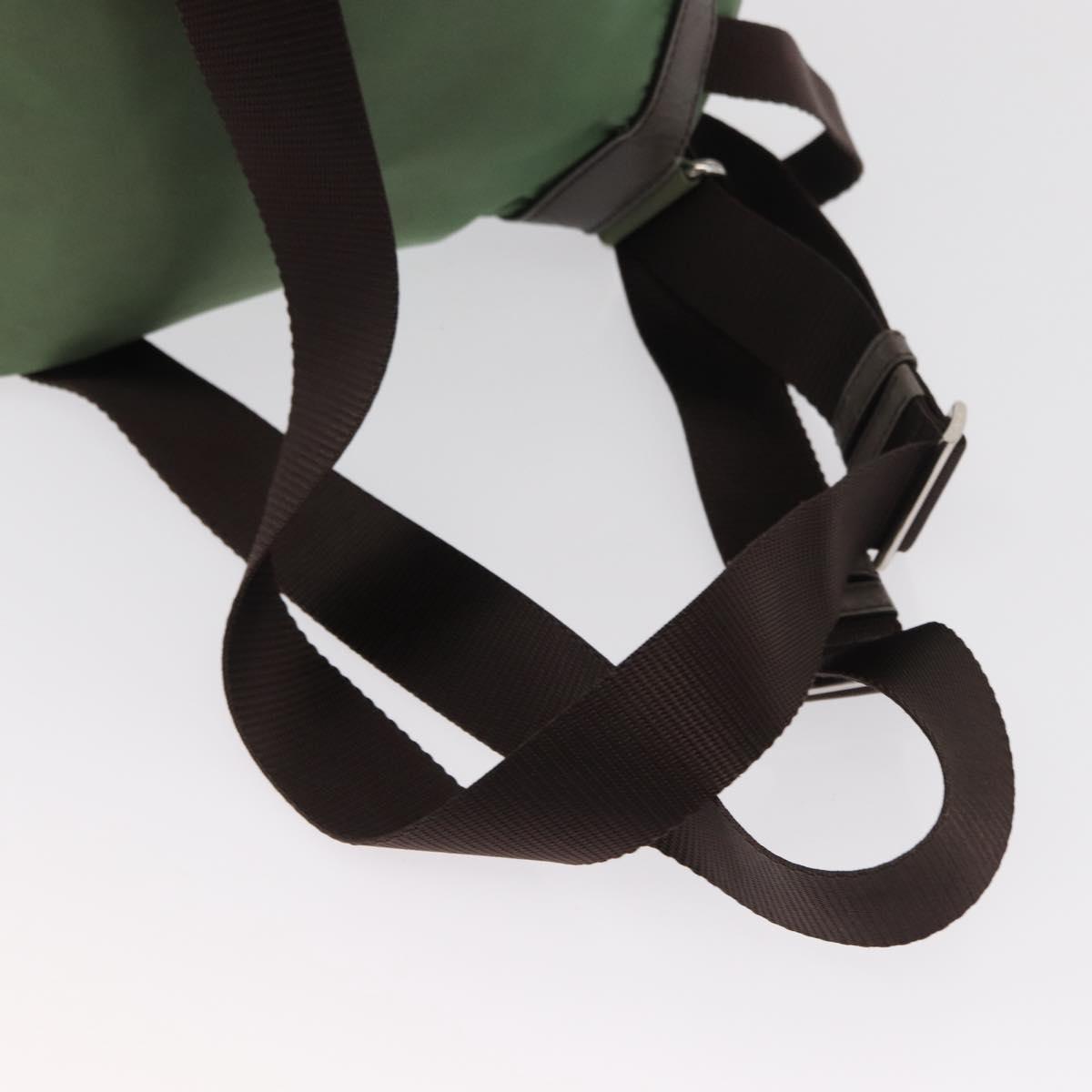 PRADA Backpack Nylon Green Silver Auth 163851