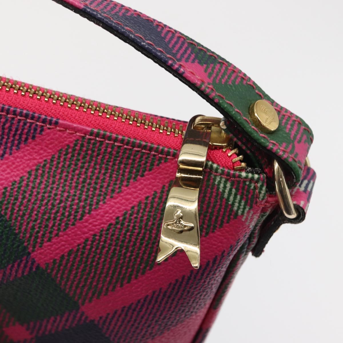 Vivienne Westwood Shukatatan Shoulder Bag PVC Canvas Pink Gold Auth 163852V