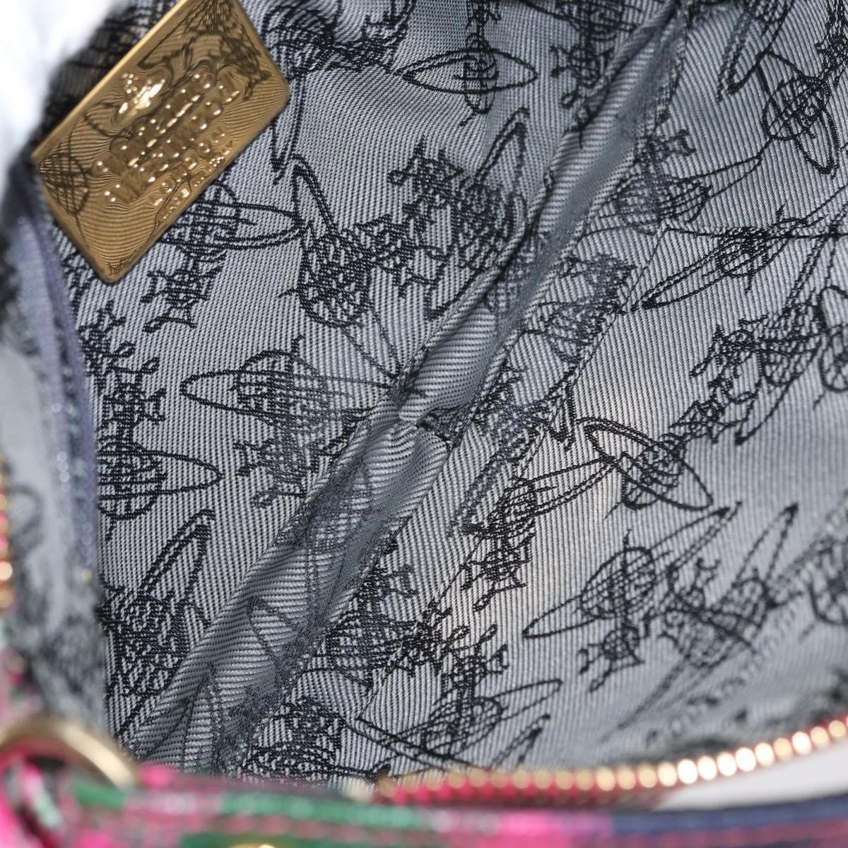 Vivienne Westwood Shukatatan Shoulder Bag PVC Canvas Pink Gold Auth 163852V