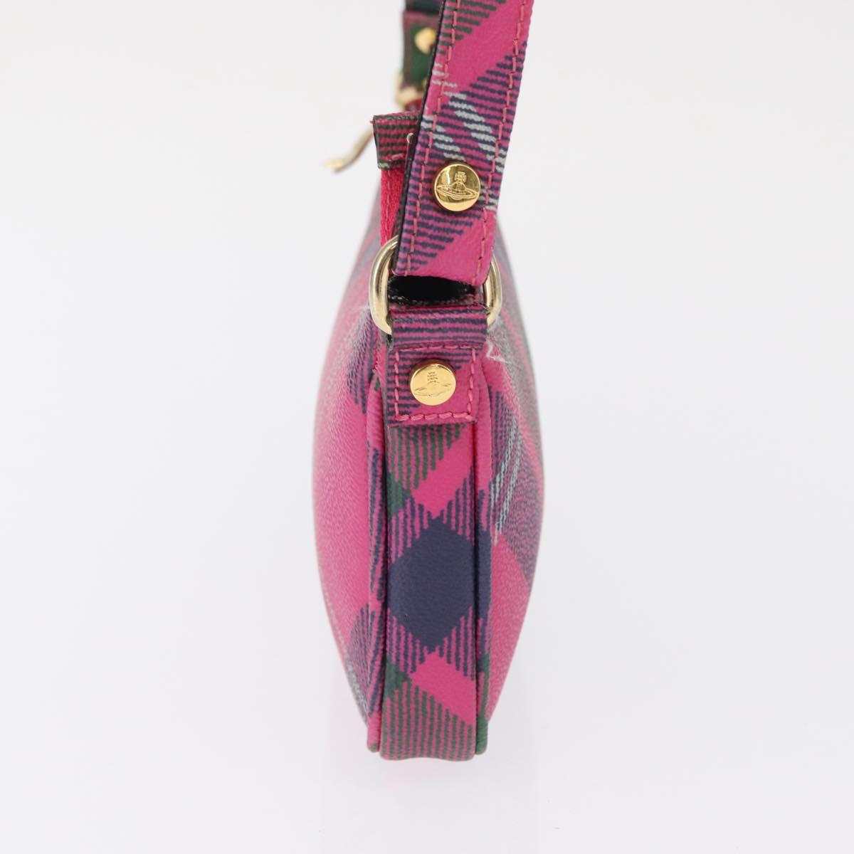 Vivienne Westwood Shukatatan Shoulder Bag PVC Canvas Pink Gold Auth 163852V