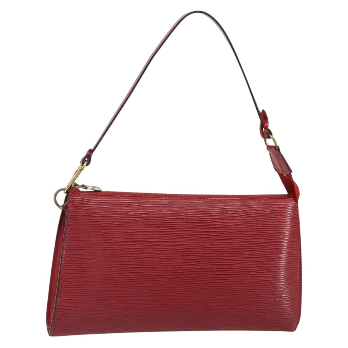 LOUIS VUITTON Epi Pochette Accessoires Pouch Red M52947 LV Auth 163858