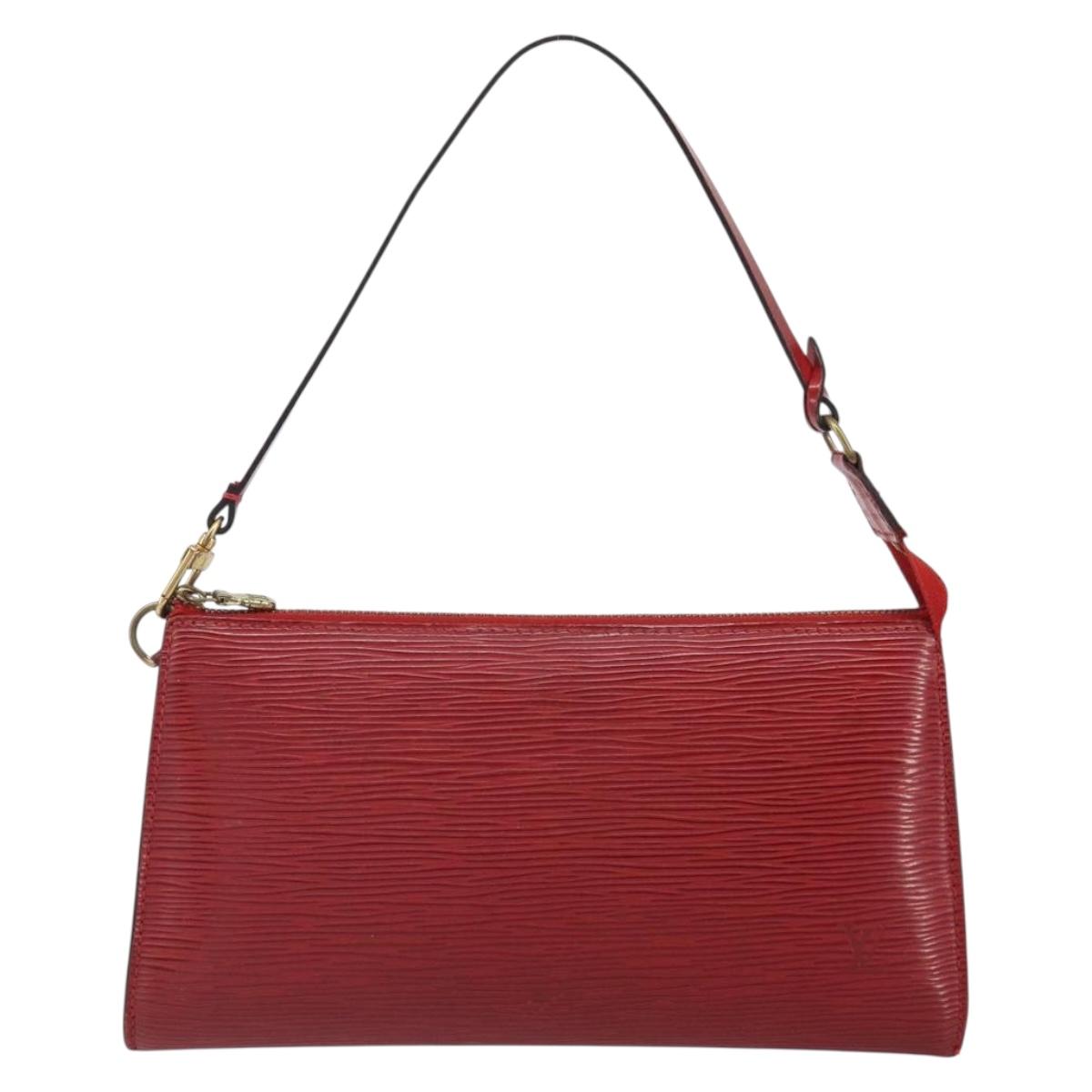 LOUIS VUITTON Epi Pochette Accessoires Pouch Red M52947 LV Auth 163858