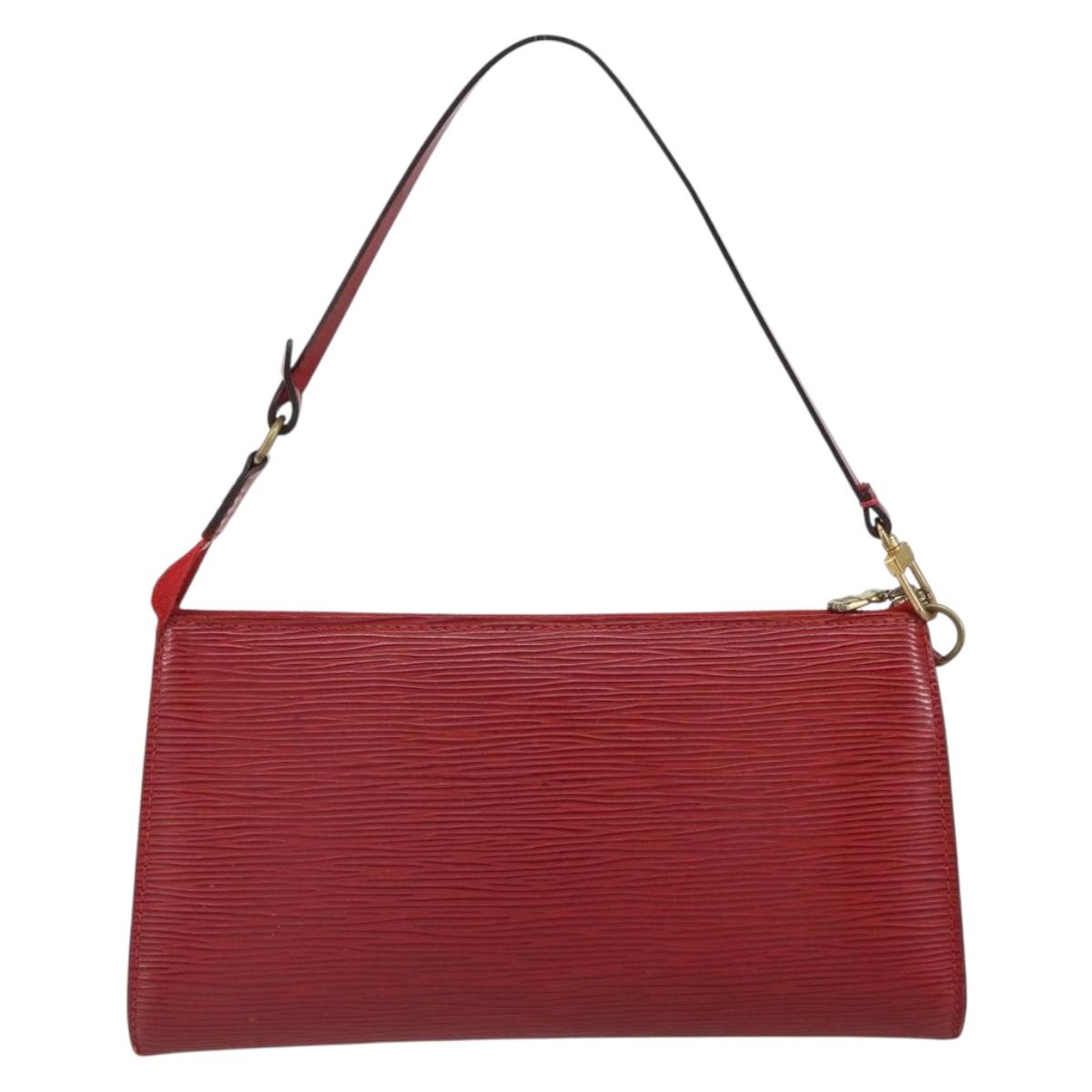 LOUIS VUITTON Epi Pochette Accessoires Pouch Red M52947 LV Auth 163858