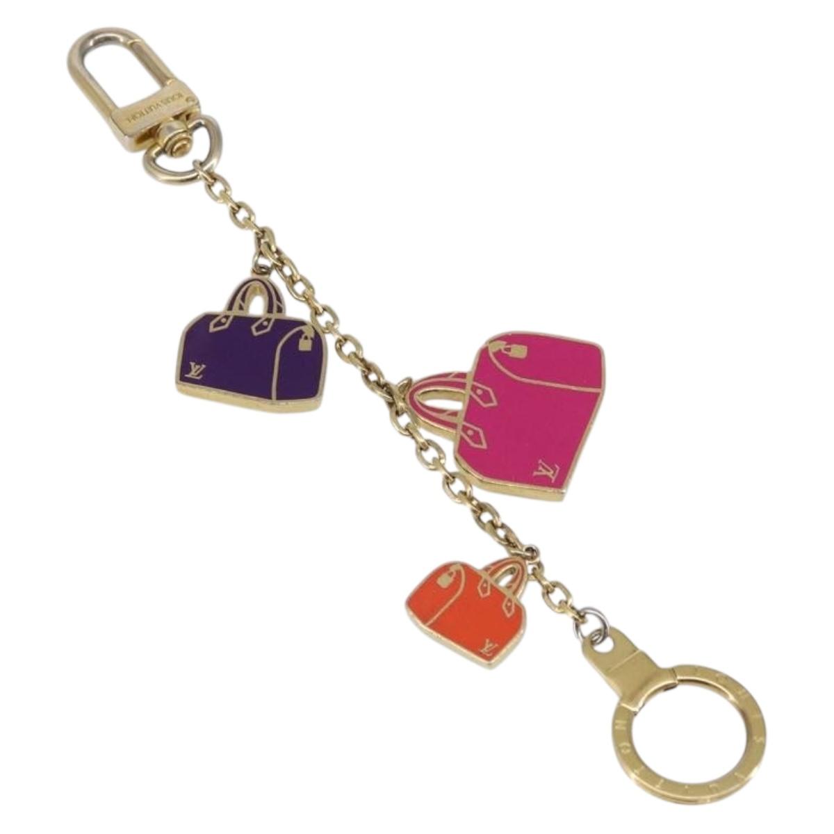 LOUIS VUITTON Chain Iconic Bag Charm metal Gold Tone M66985 LV Auth 163860