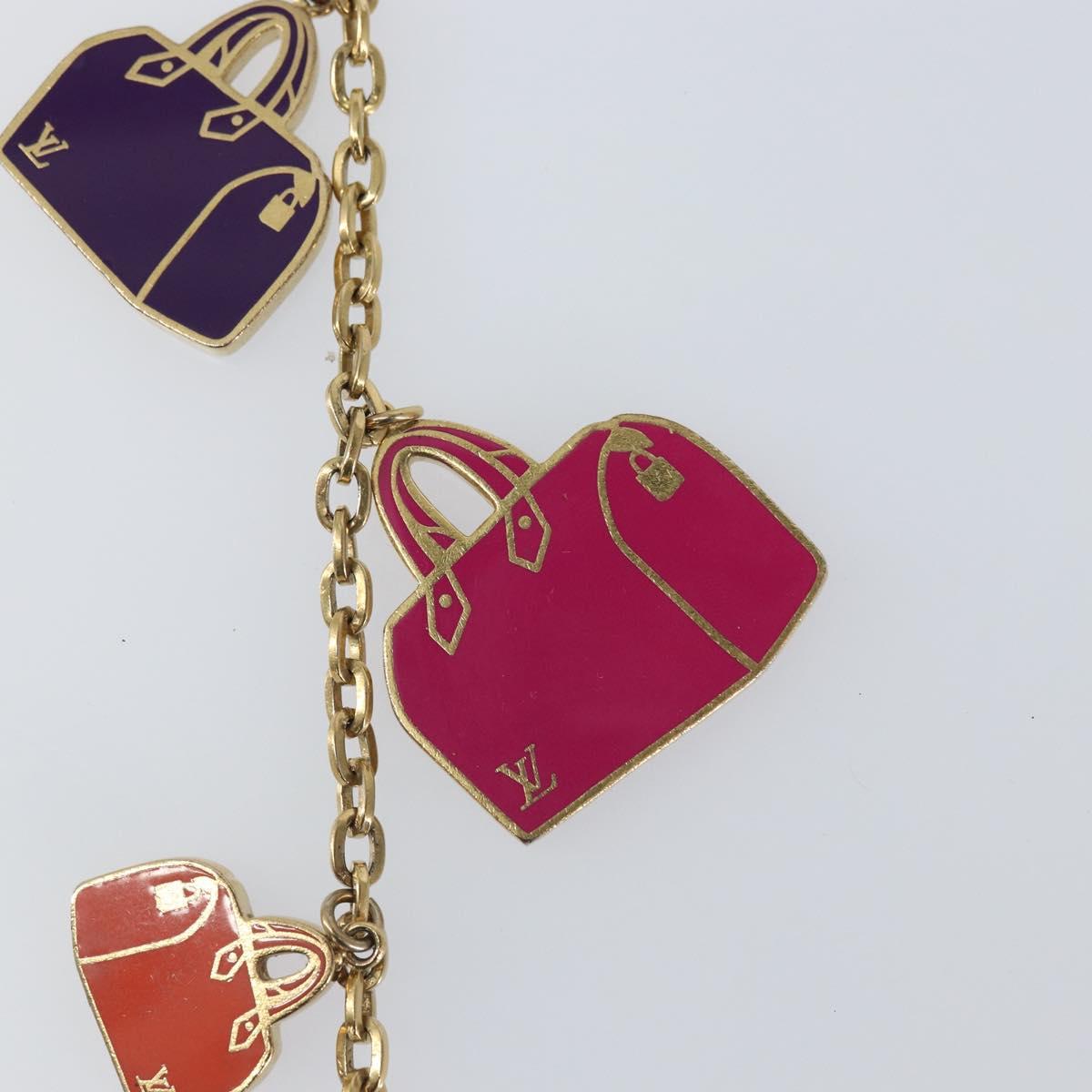 LOUIS VUITTON Chain Iconic Bag Charm metal Gold Tone M66985 LV Auth 163860