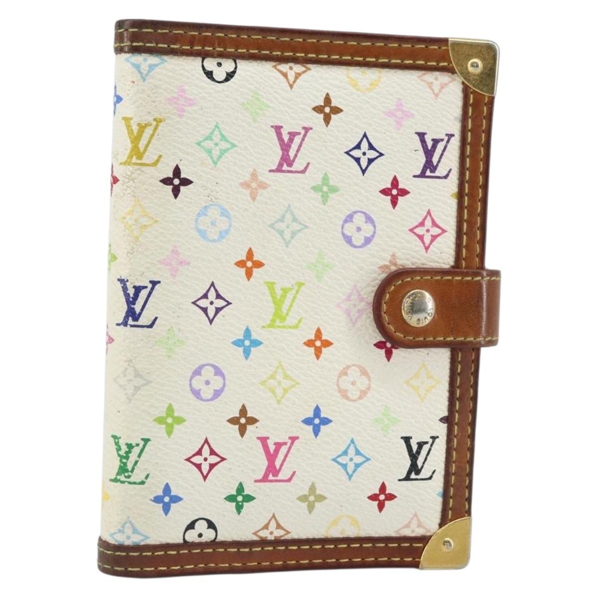 LOUIS VUITTON Multicolor Agenda PM Day Planner Cover White R21074 LV Auth 163862