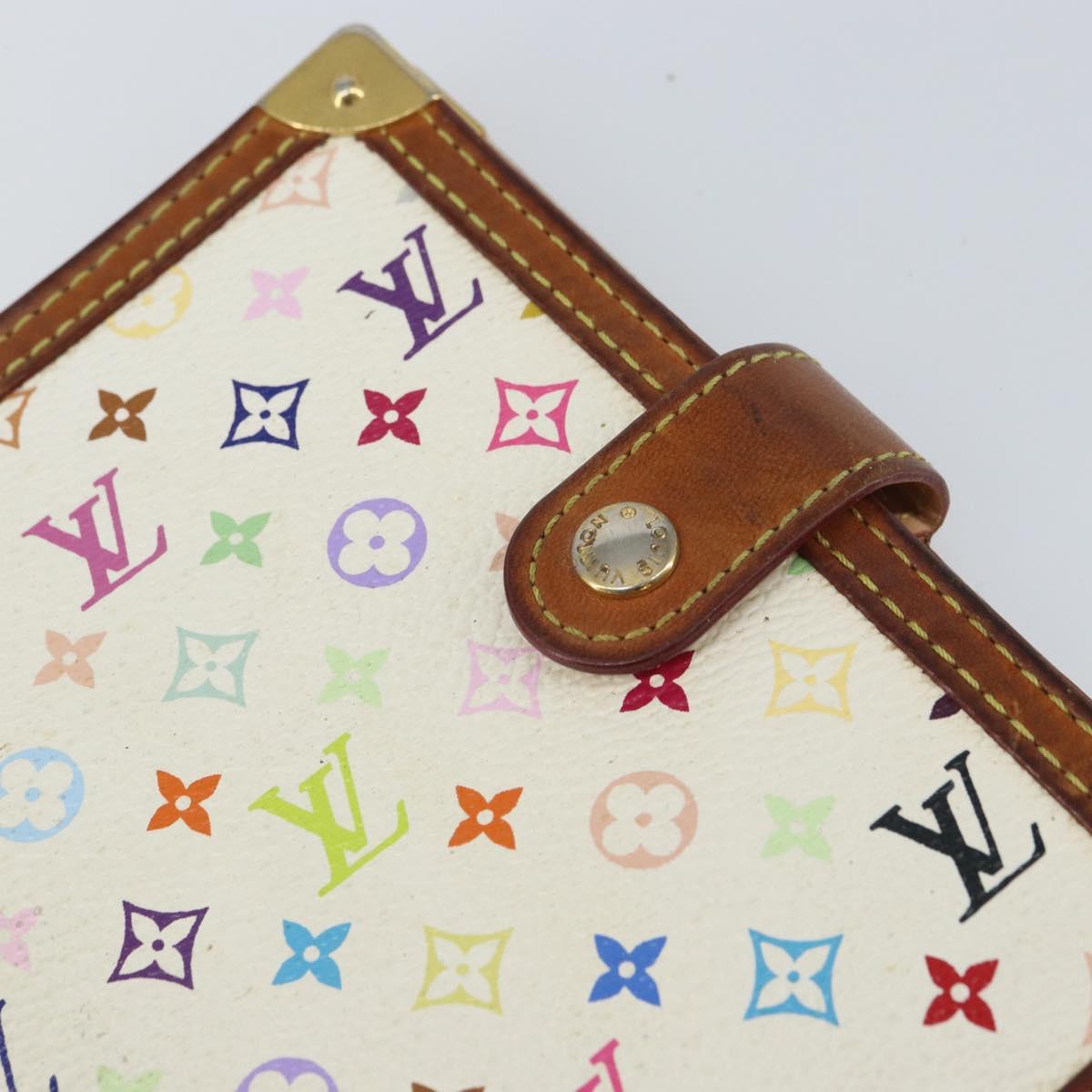 LOUIS VUITTON Multicolor Agenda PM Day Planner Cover White R21074 LV Auth 163862