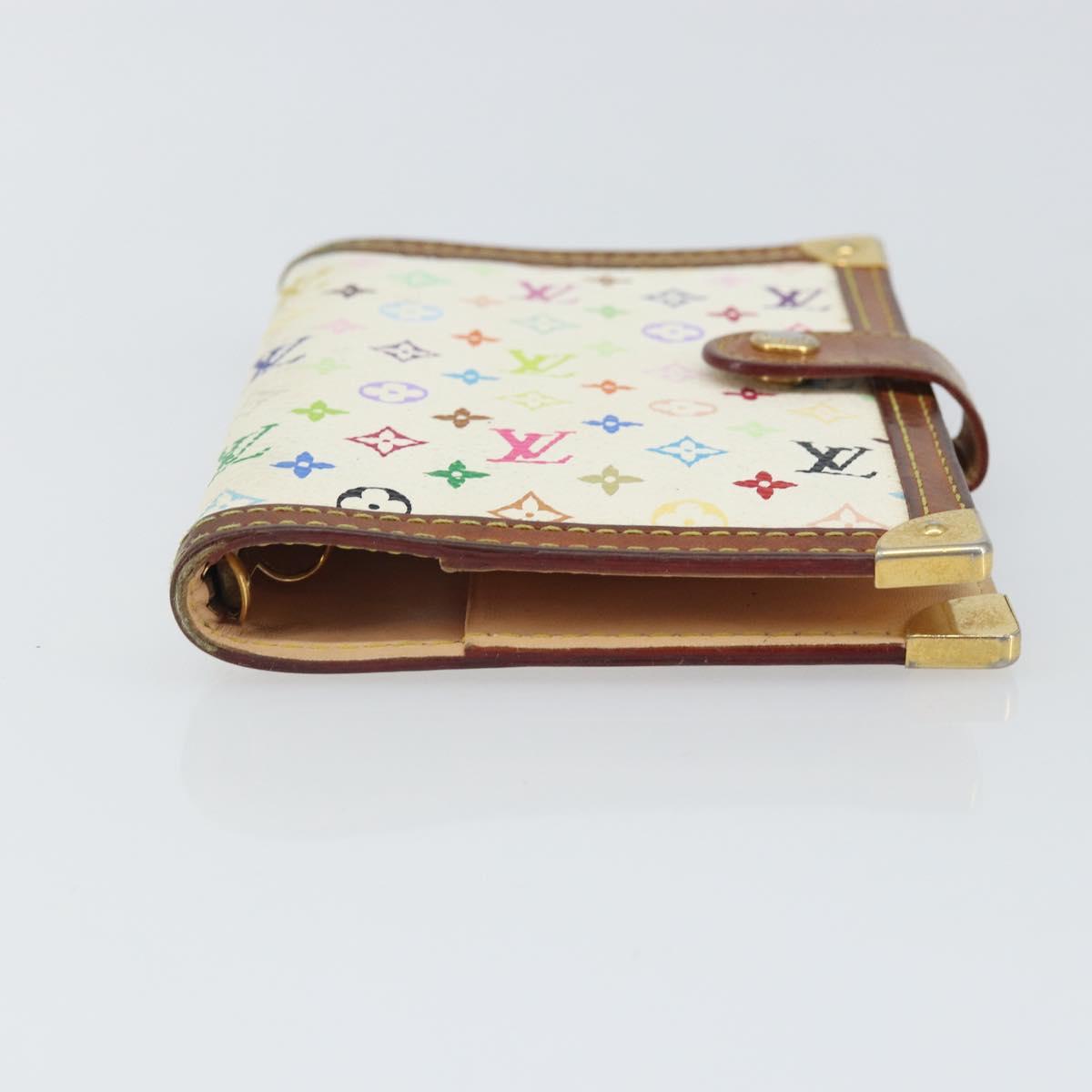 LOUIS VUITTON Multicolor Agenda PM Day Planner Cover White R21074 LV Auth 163862