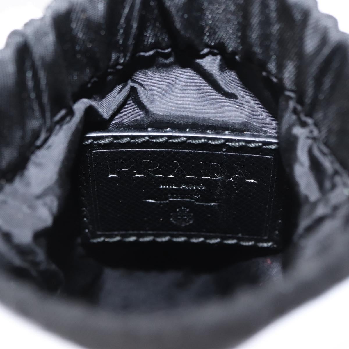 PRADA Pouch Nylon Black Gold Auth 163863