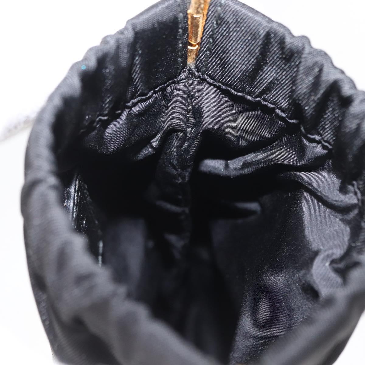 PRADA Pouch Nylon Black Gold Auth 163863