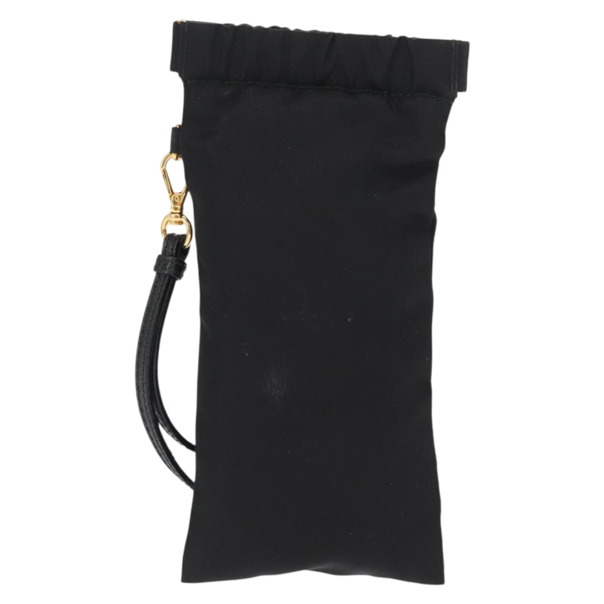 PRADA Pouch Nylon Black Gold Auth 163863