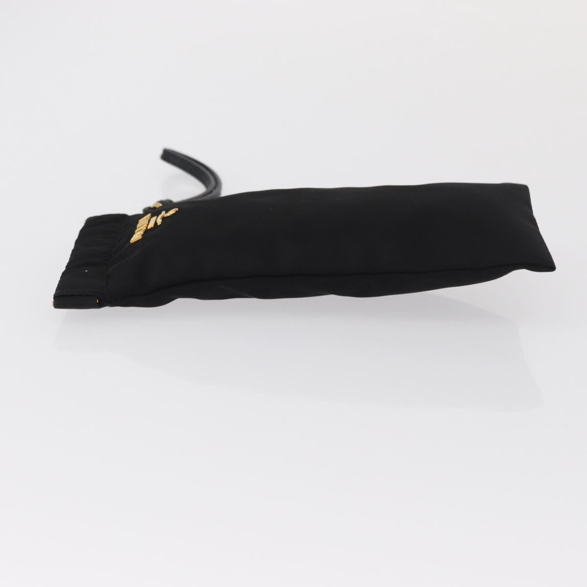 PRADA Pouch Nylon Black Gold Auth 163863