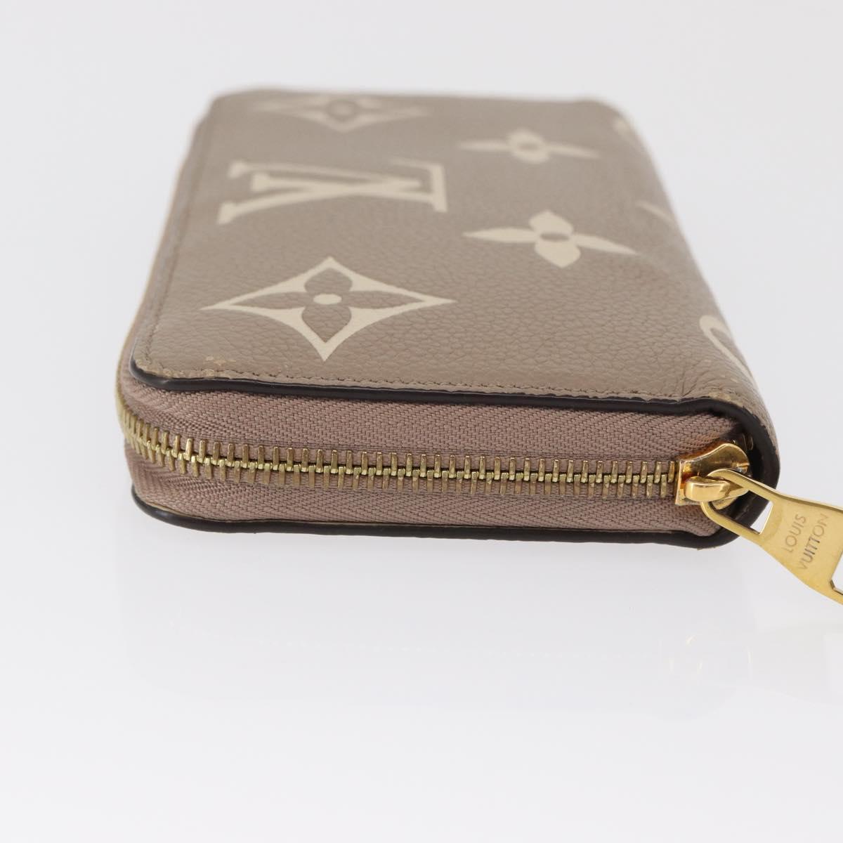 LOUIS VUITTON Bicolor Monogram Empreinte Zippy Wallet Gray M69794 Auth 163886A