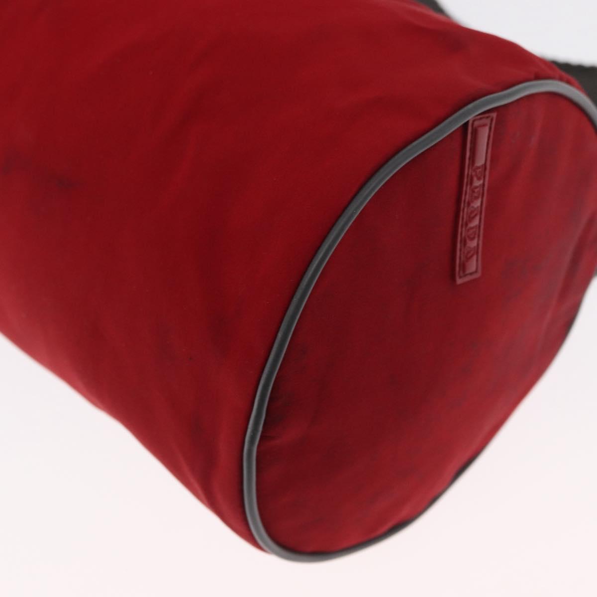 PRADA Sports Shoulder Bag Nylon Red Silver Auth 163901