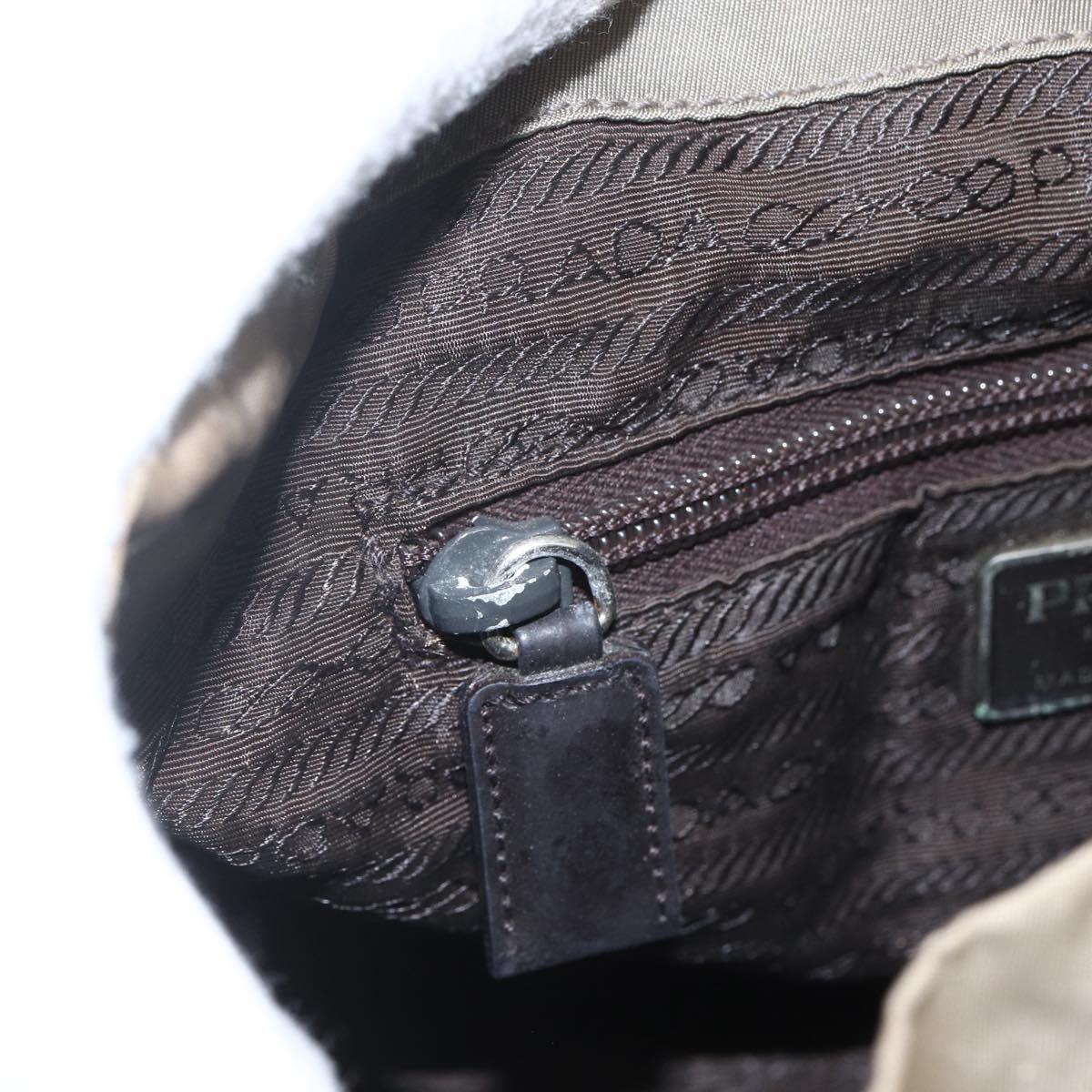 PRADA Backpack Nylon Khaki Silver Auth 163902