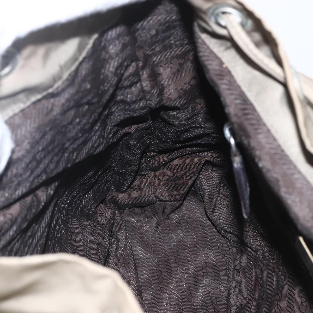 PRADA Backpack Nylon Khaki Silver Auth 163902