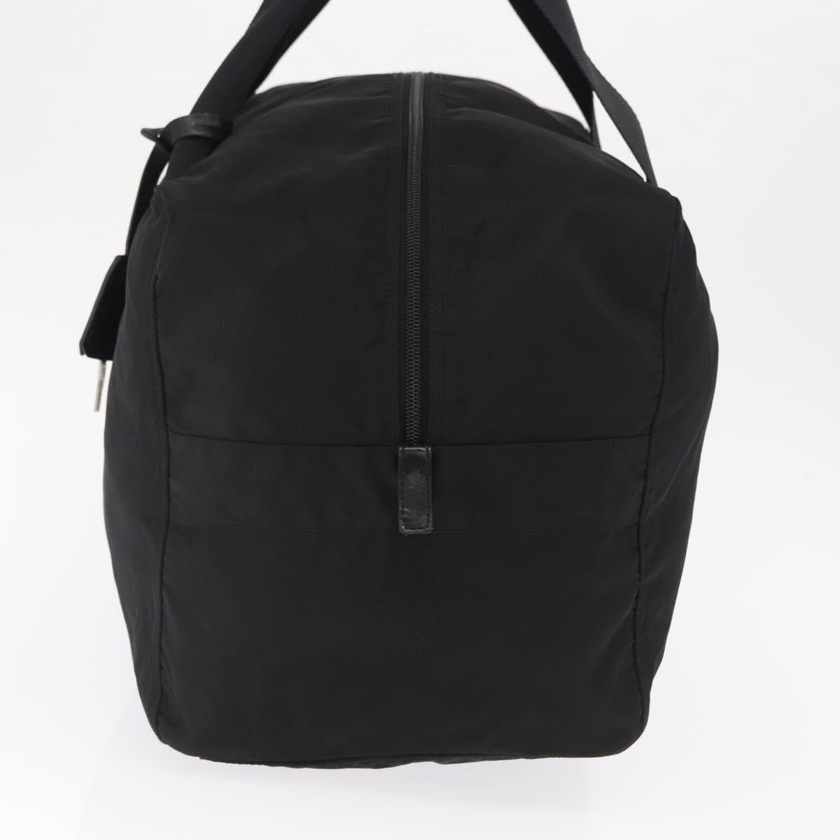 PRADA Boston Bag Nylon 2way Black Silver Auth 163905A