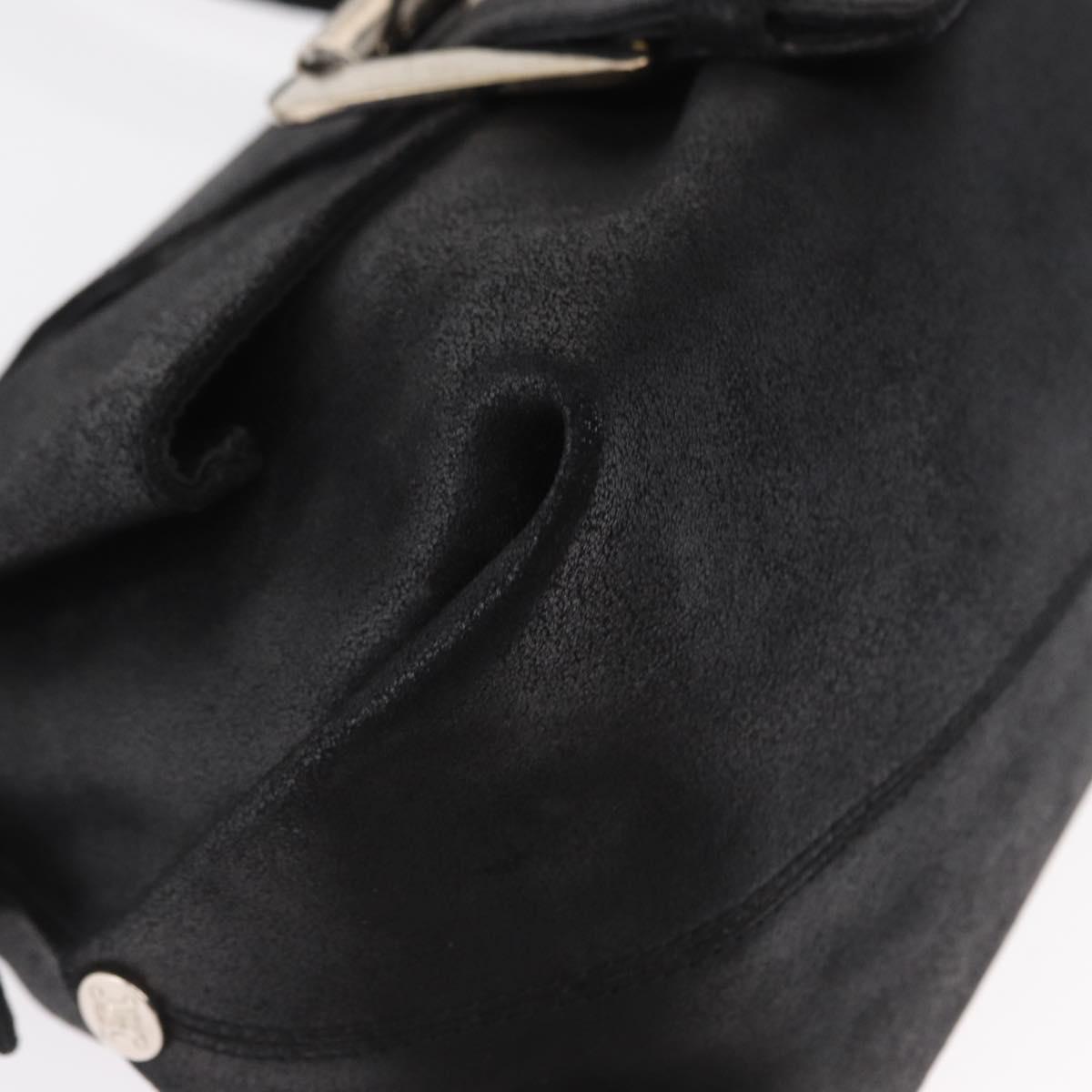 CELINE Shoulder Bag Leather Black Gold Auth 163914