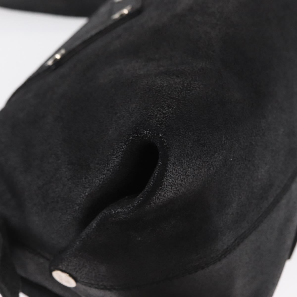 CELINE Shoulder Bag Leather Black Gold Auth 163914