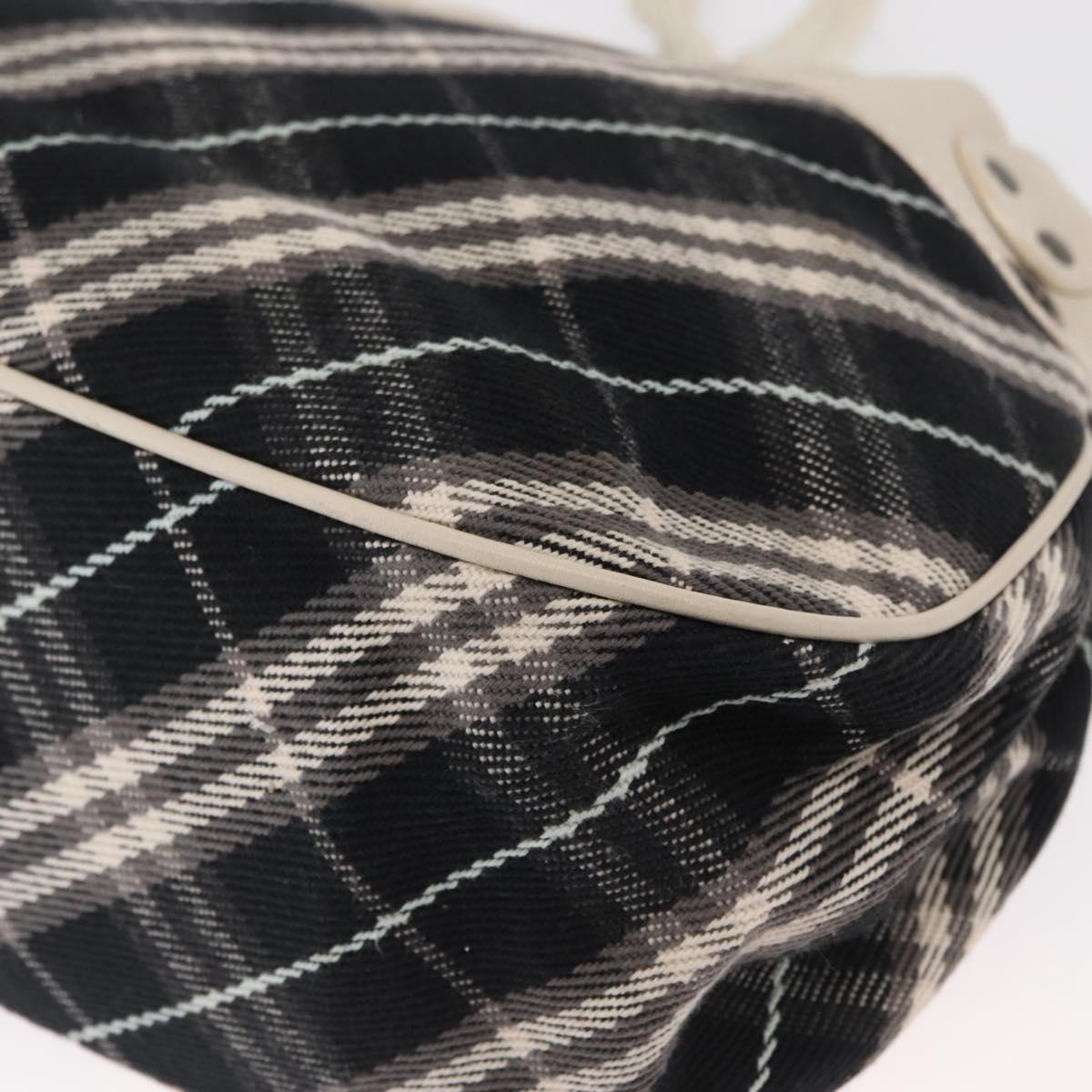 BURBERRY Nova Check Blue Label Hand Bag Canvas Black Auth 163921