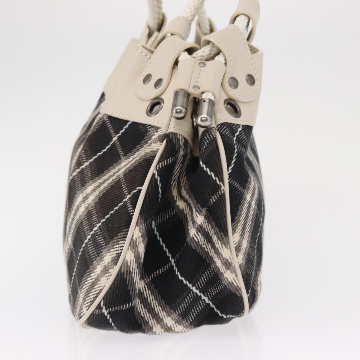 BURBERRY Nova Check Blue Label Hand Bag Canvas Black Auth 163921