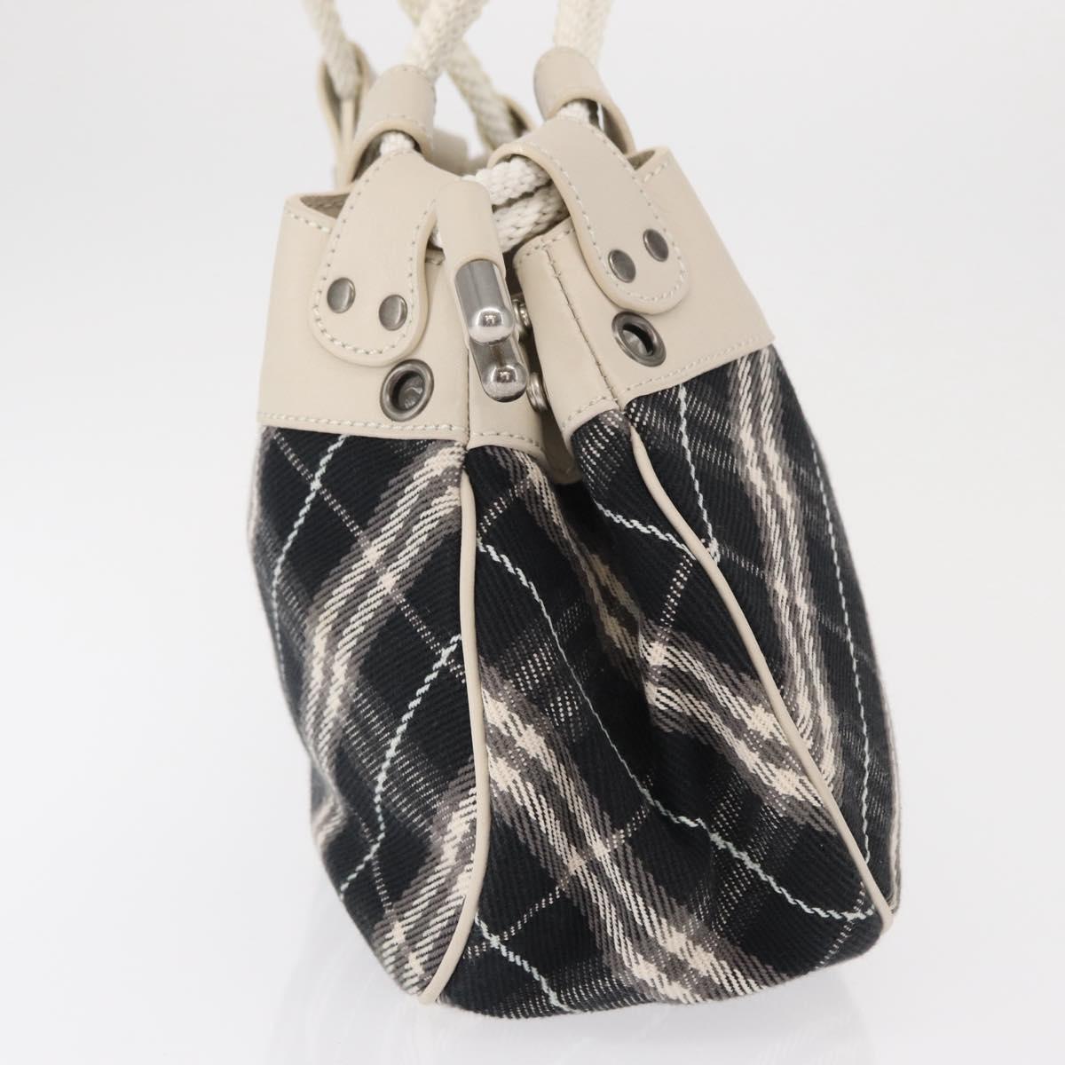 BURBERRY Nova Check Blue Label Hand Bag Canvas Black Auth 163921