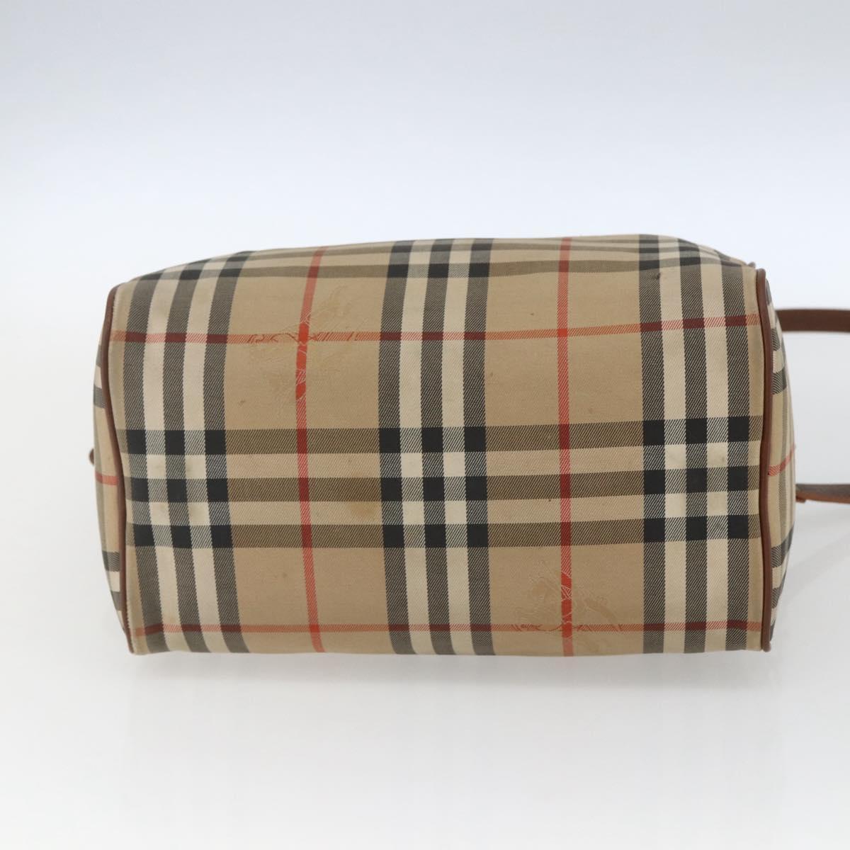 Burberrys Nova Check Hand Bag 2way Beige Silver Auth 163930