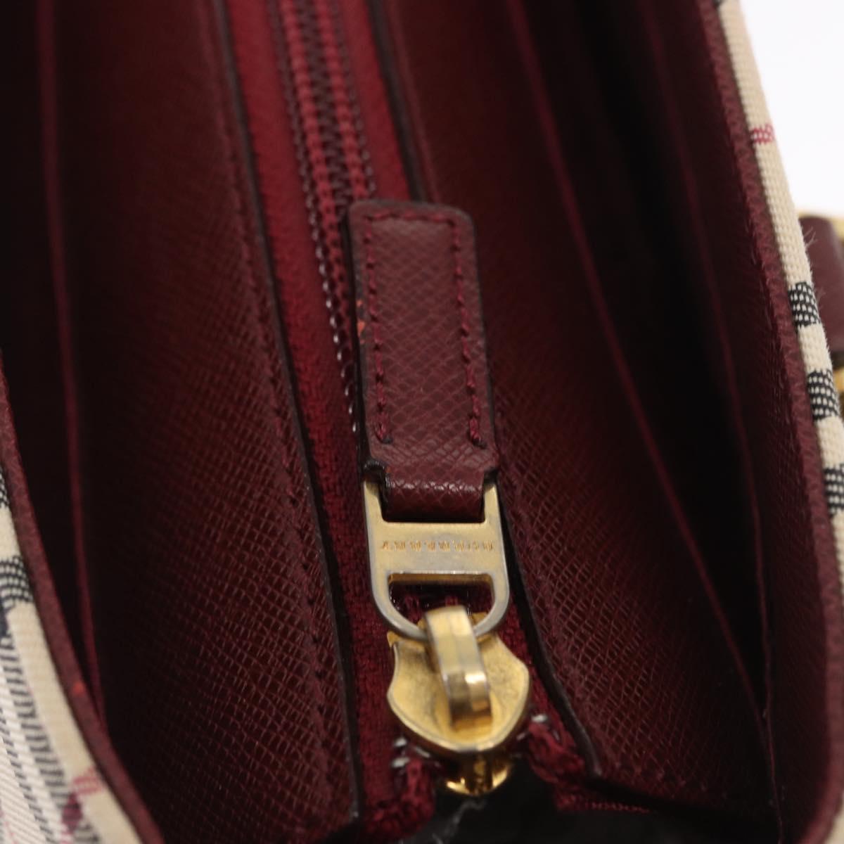 BURBERRY Nova Check Tote Bag Canvas Beige Gold Auth 163932