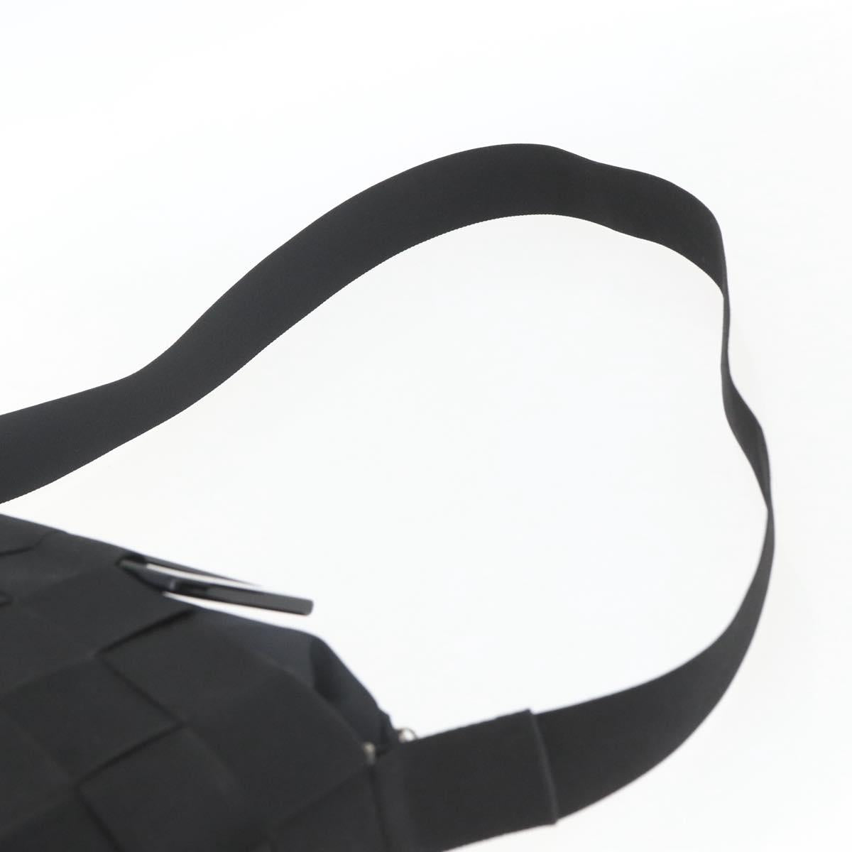 Salvatore Ferragamo Hand Bag Nylon 2way Black Silver Auth 163942