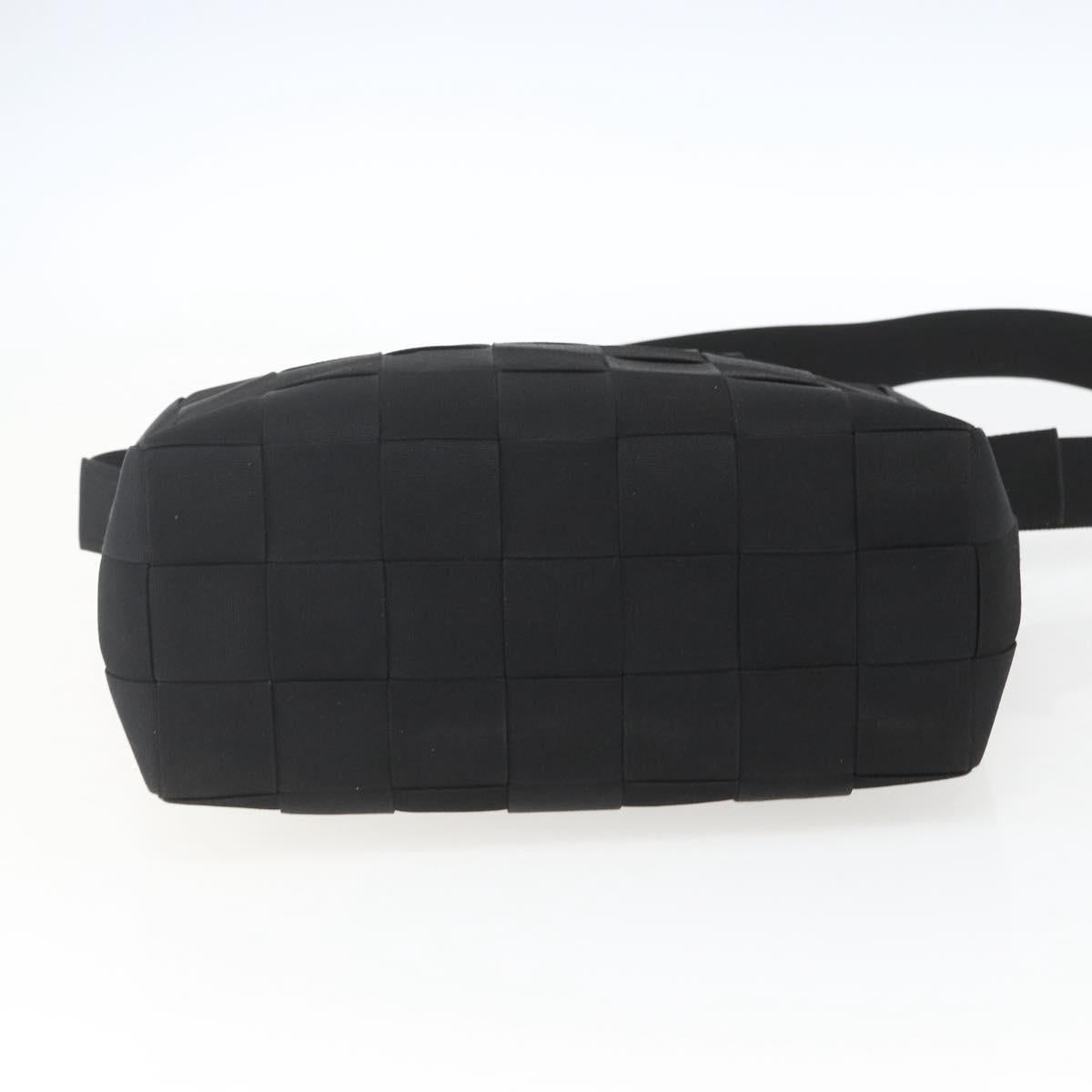 Salvatore Ferragamo Hand Bag Nylon 2way Black Silver Auth 163942