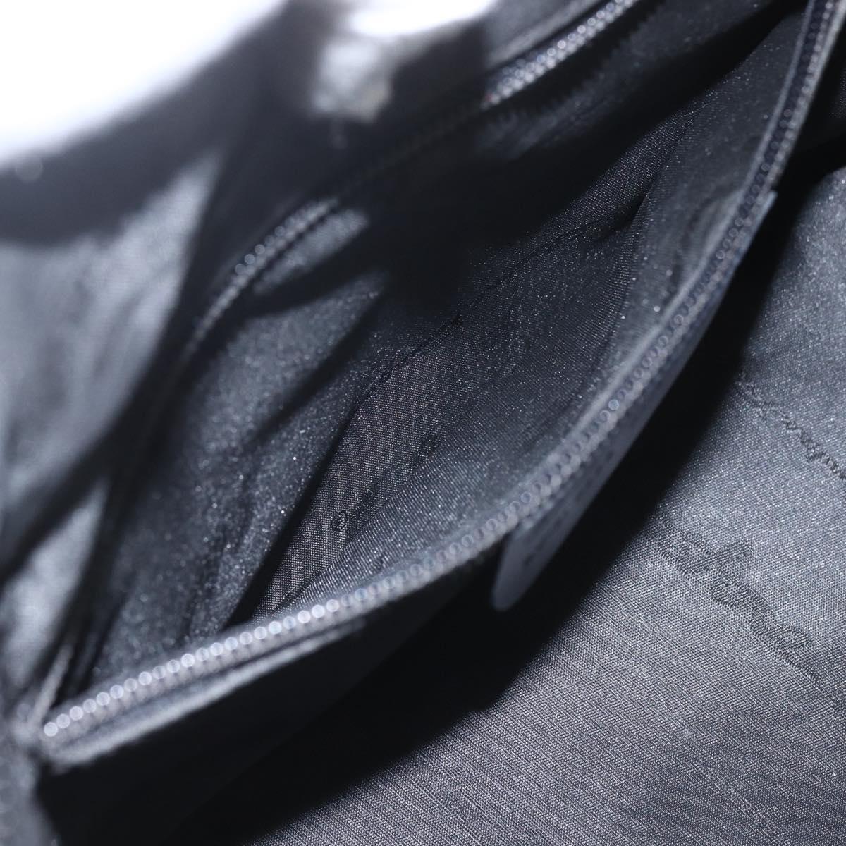 Salvatore Ferragamo Hand Bag Nylon 2way Black Silver Auth 163942