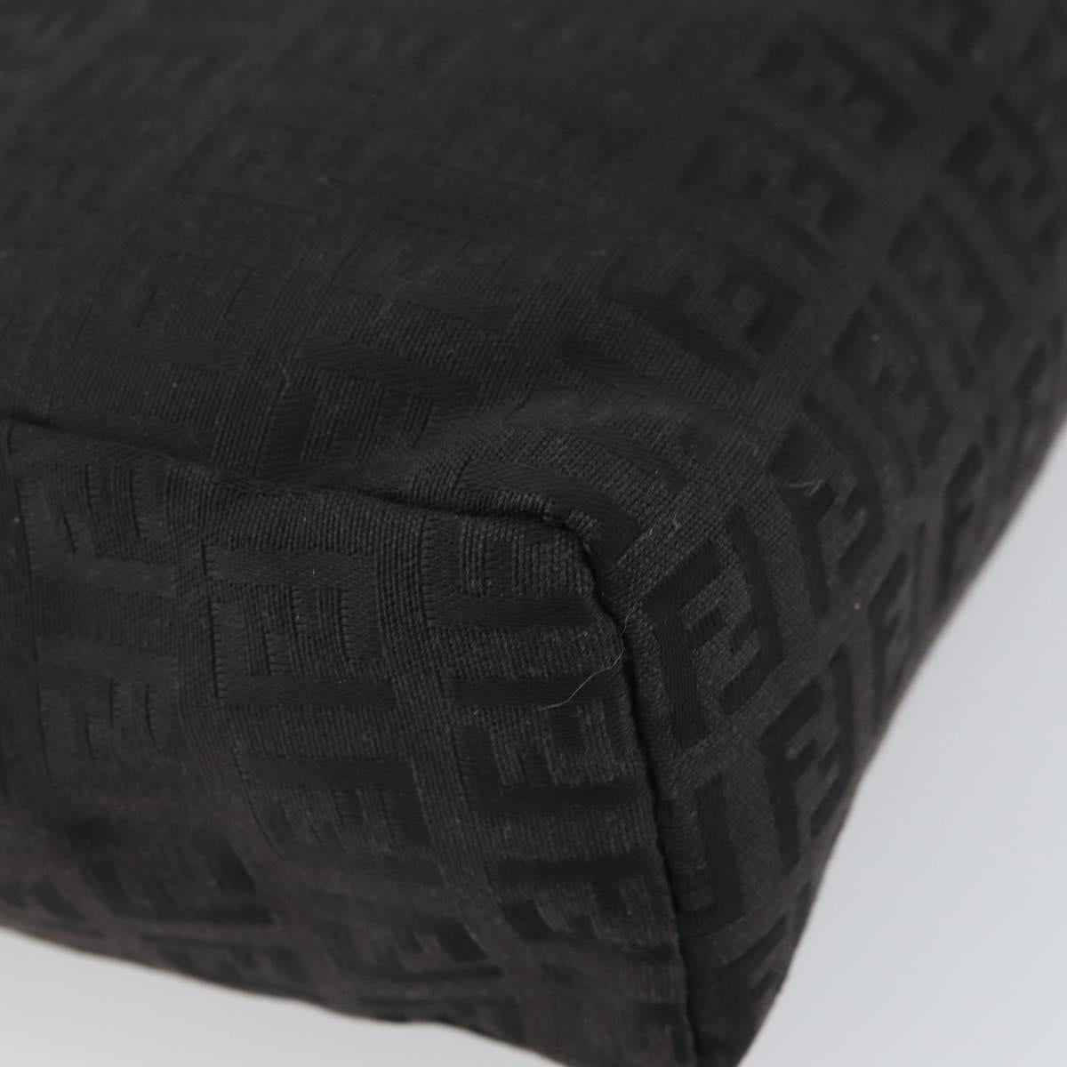 FENDI Zucchino Canvas Hand Bag Black Auth 163943