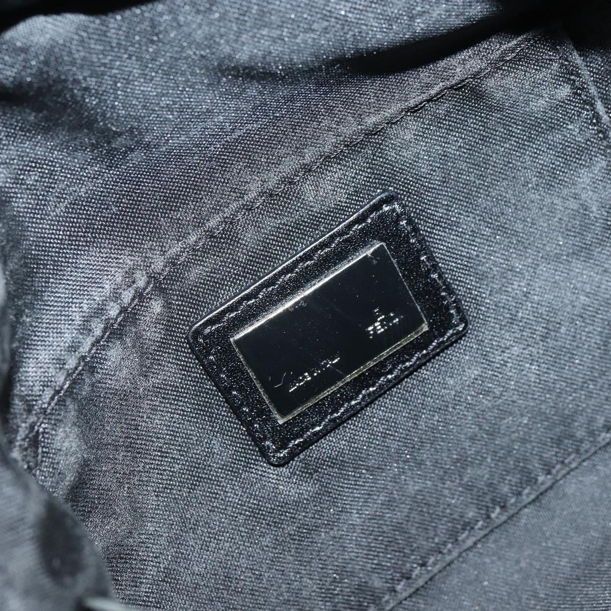 FENDI Zucchino Canvas Hand Bag Black Auth 163943