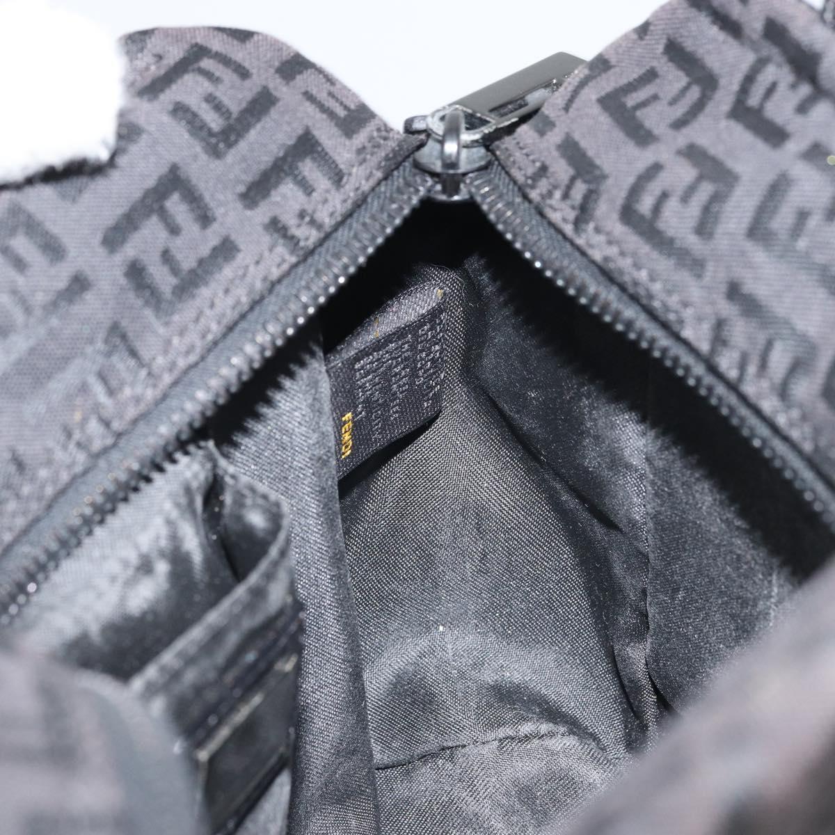 FENDI Zucchino Canvas Hand Bag Black Auth 163943