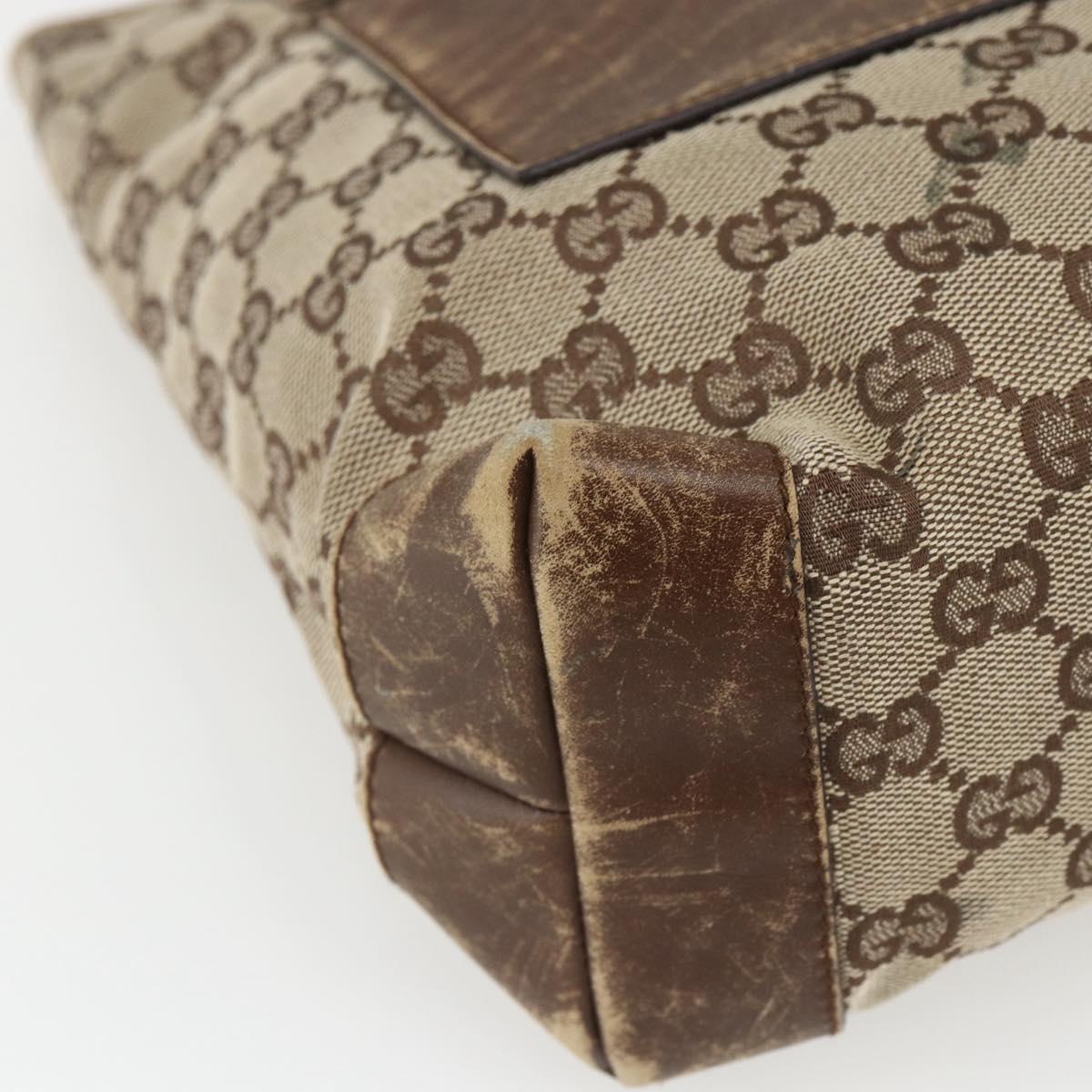 GUCCI GG Canvas Tote Bag Beige Silver 28893 Auth 163948