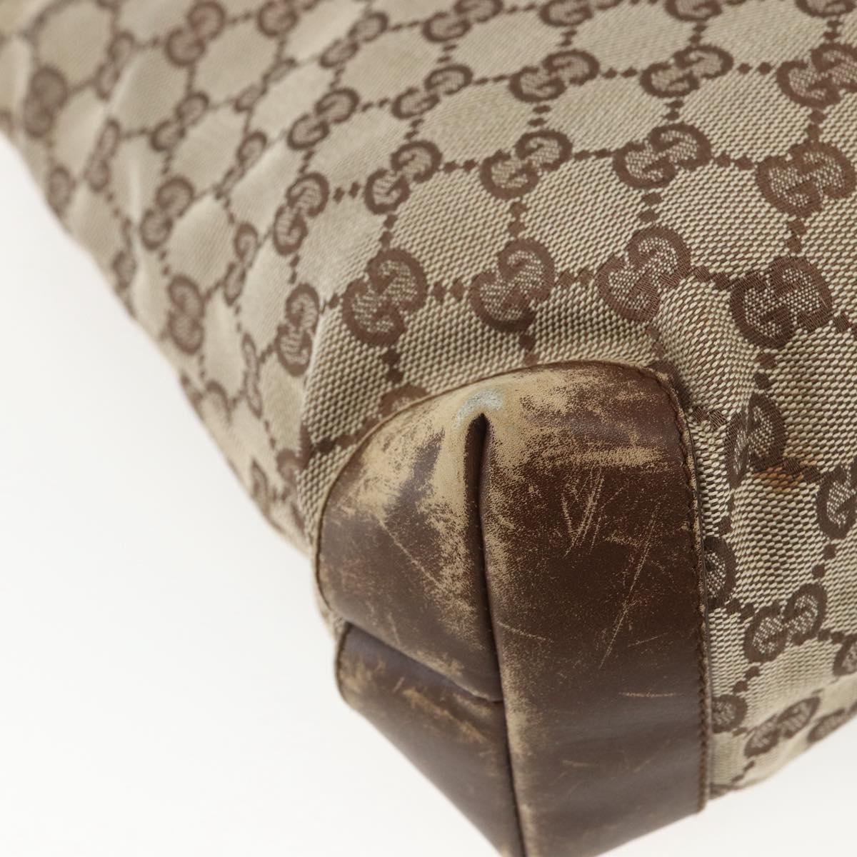 GUCCI GG Canvas Tote Bag Beige Silver 28893 Auth 163948