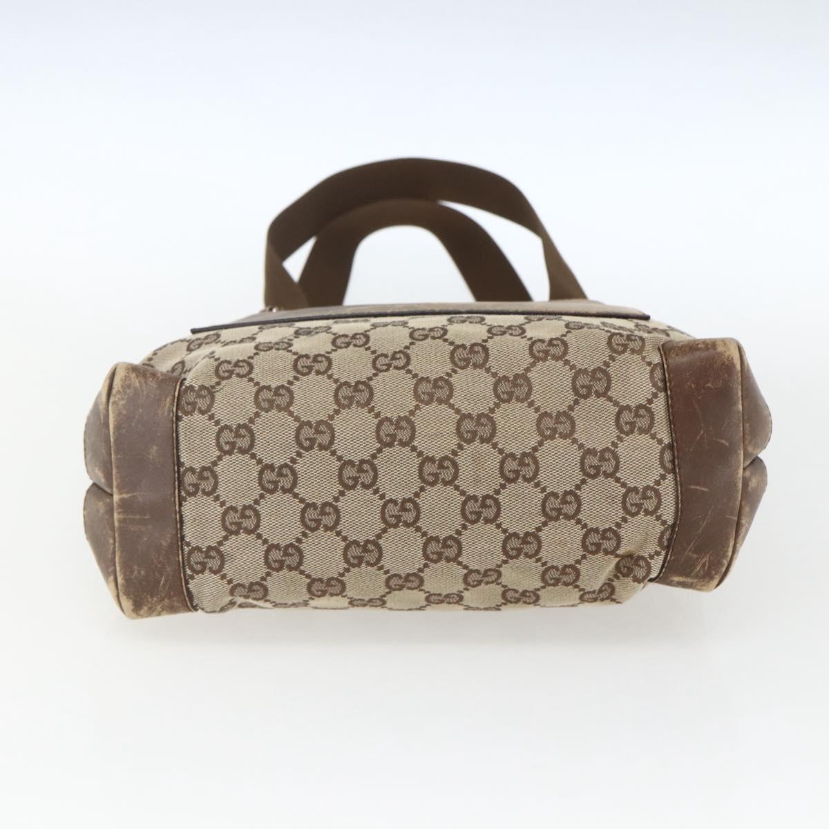 GUCCI GG Canvas Tote Bag Beige Silver 28893 Auth 163948