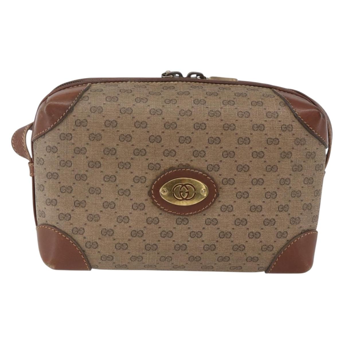 GUCCI Micro GG Supreme Shoulder Bag PVC Beige Gold 007 101 5294 Auth 163950