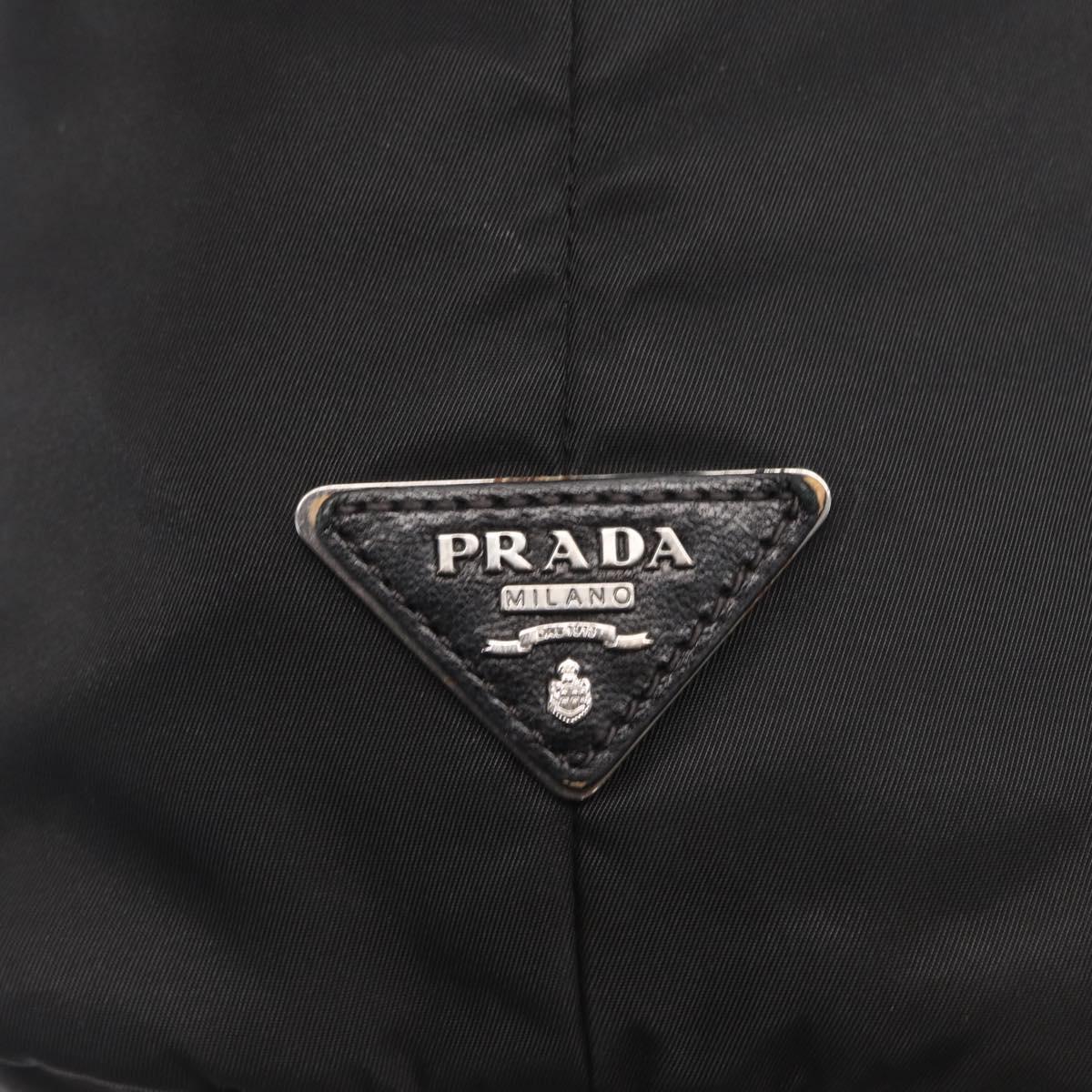 PRADA Hand Bag Nylon 2way Khaki Silver Auth 163952