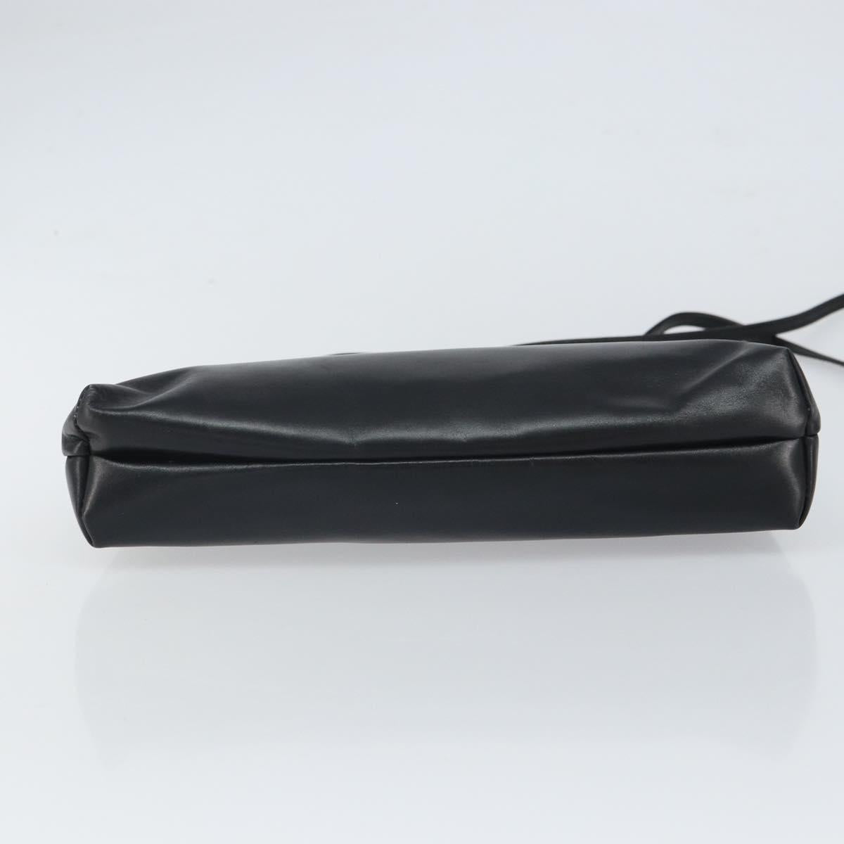 Salvatore Ferragamo Shoulder Bag Leather Black Gold Auth 163963