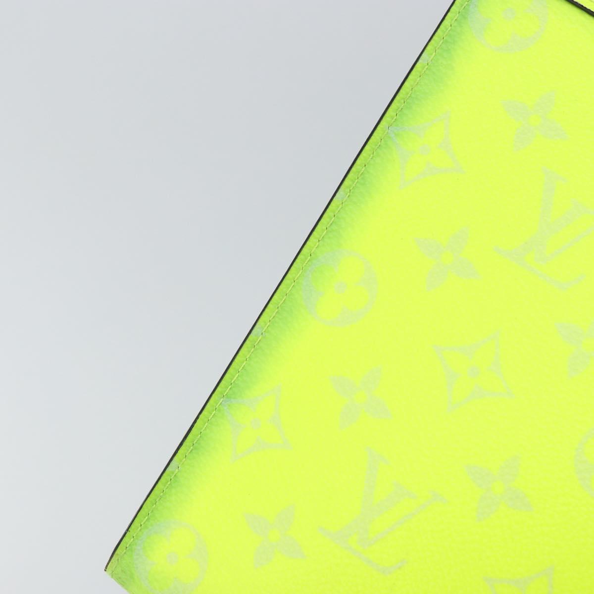 LOUIS VUITTON Taiga Pochette Voyager MM Clutch Bag Jaune LV Auth 163964