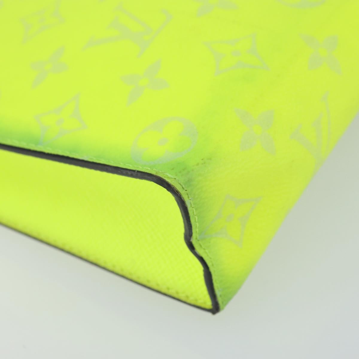 LOUIS VUITTON Taiga Pochette Voyager MM Clutch Bag Jaune LV Auth 163964