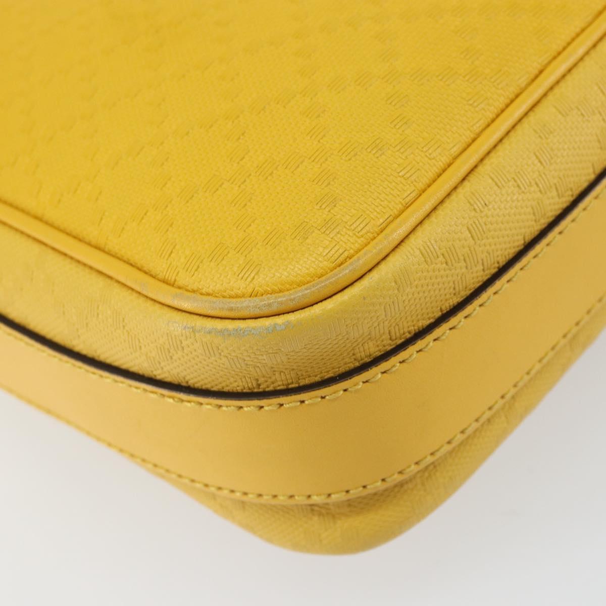 GUCCI Diamante Shoulder Bag Leather Yellow Gold 201448 Auth 163973