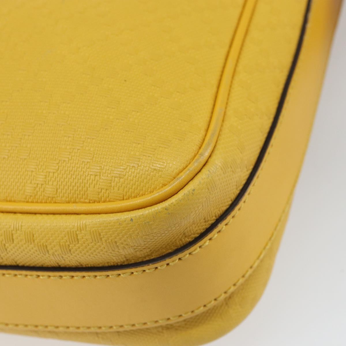GUCCI Diamante Shoulder Bag Leather Yellow Gold 201448 Auth 163973