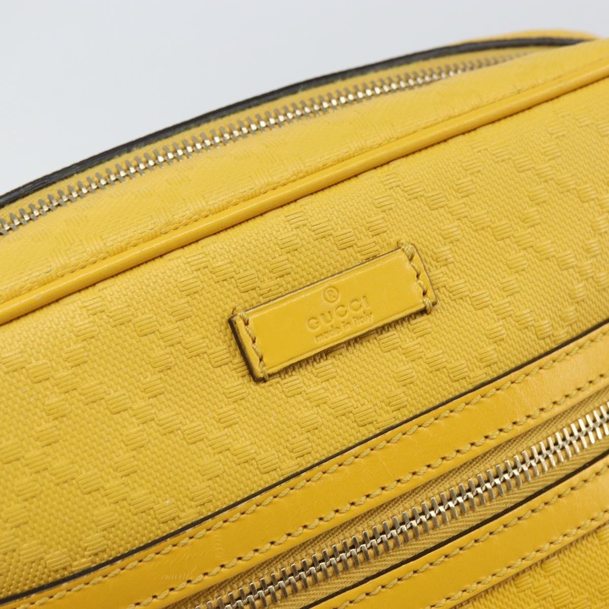GUCCI Diamante Shoulder Bag Leather Yellow Gold 201448 Auth 163973