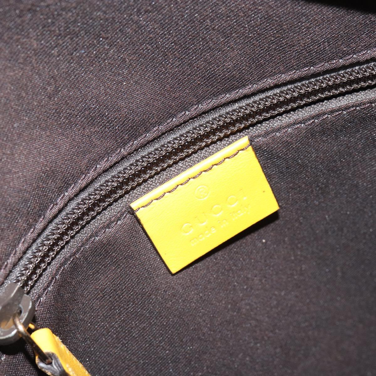 GUCCI Diamante Shoulder Bag Leather Yellow Gold 201448 Auth 163973
