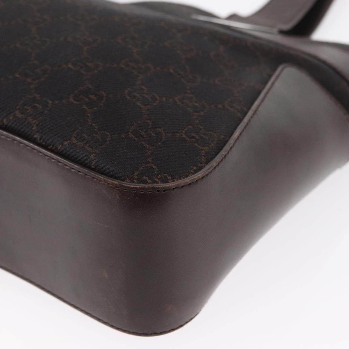 GUCCI GG Canvas Tote Bag Brown Silver 73983 Auth 163974
