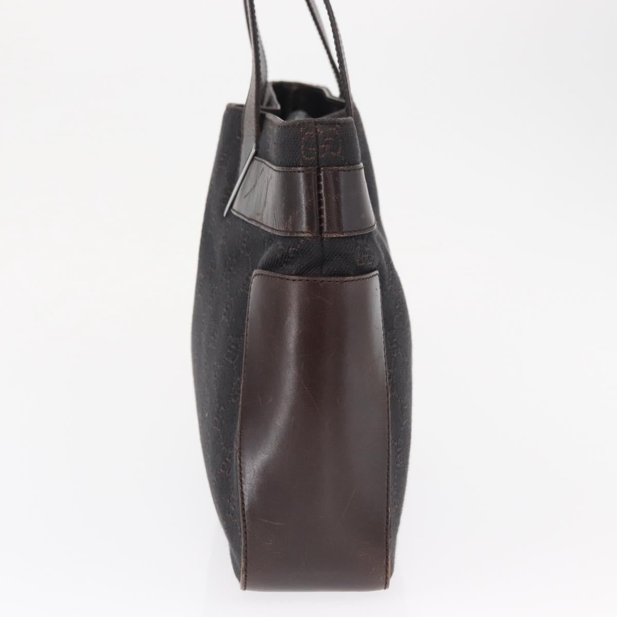 GUCCI GG Canvas Tote Bag Brown Silver 73983 Auth 163974