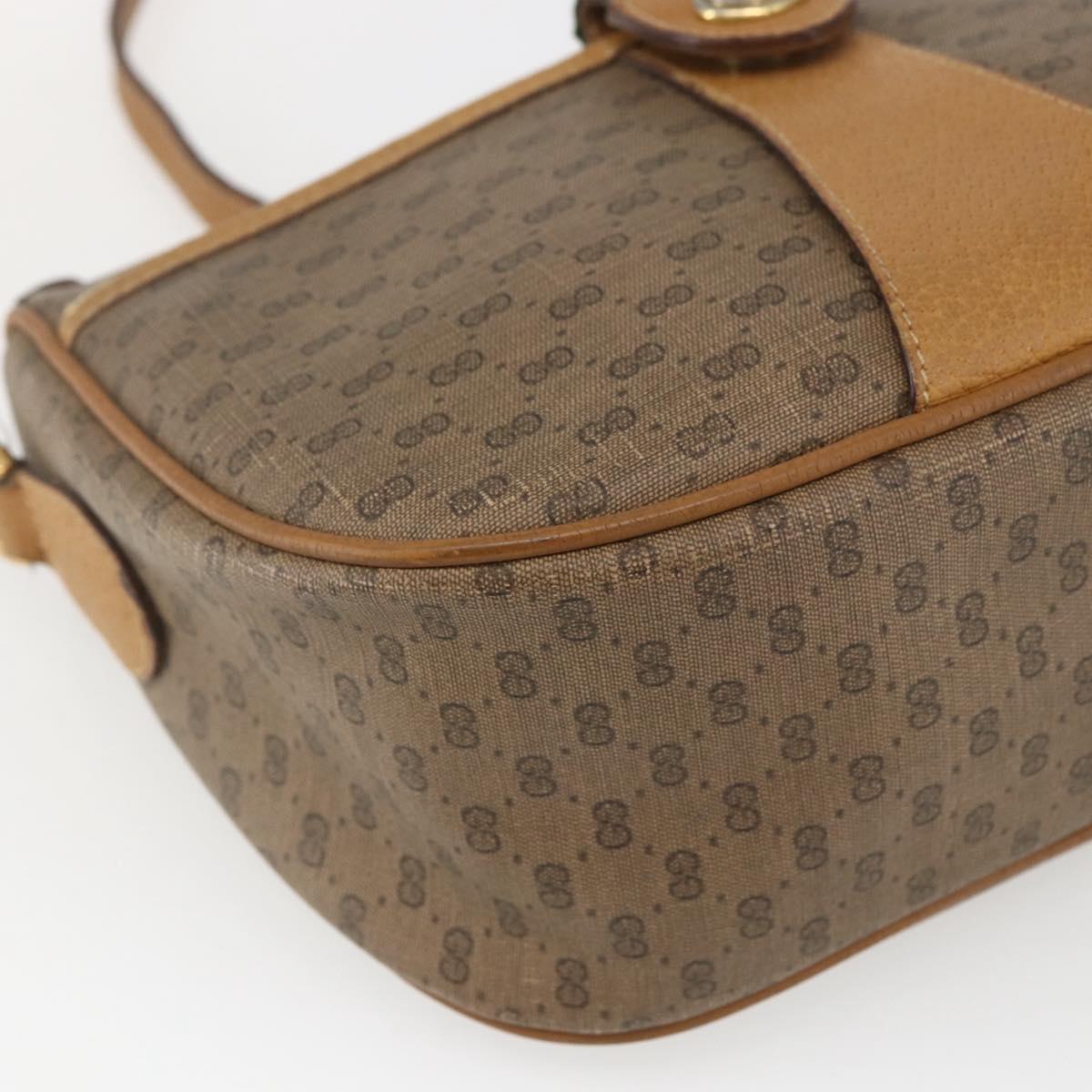 GUCCI Micro GG Supreme Web Sherry Line Bag PVC Beige Gold 89 02 032 Auth 163977